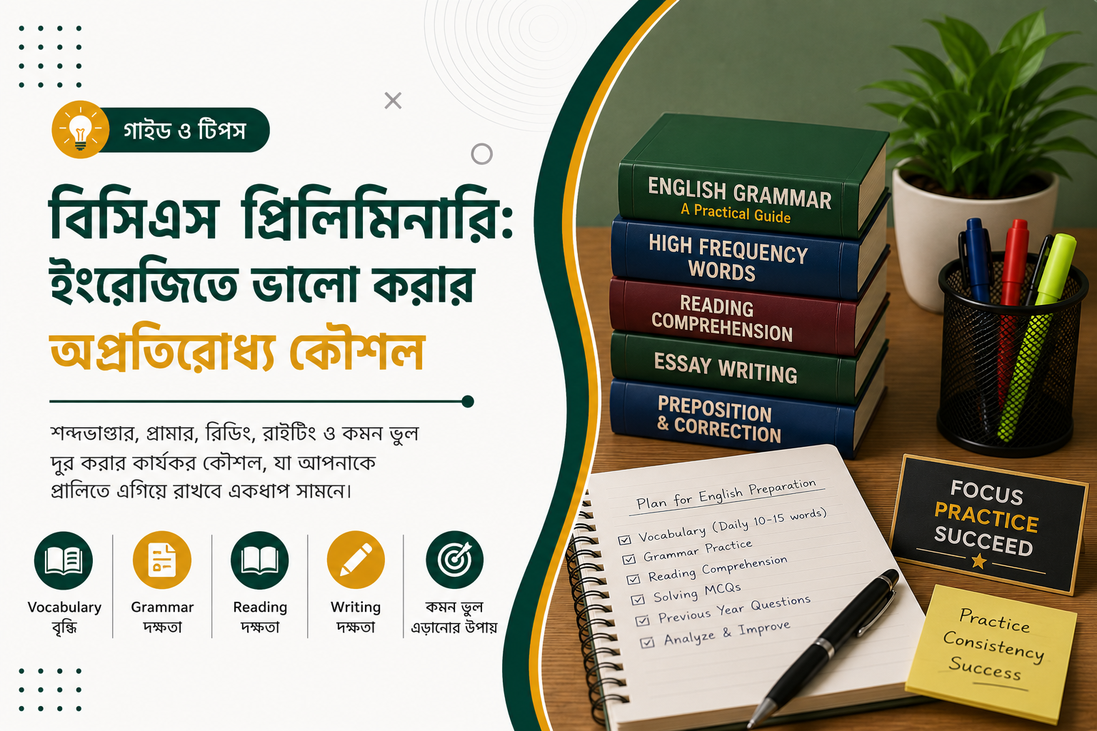 বিসিএস প্রিলিমিনারি: ইংরেজিতে ভালো করার অপ্রতিরোধ্য কৌশল